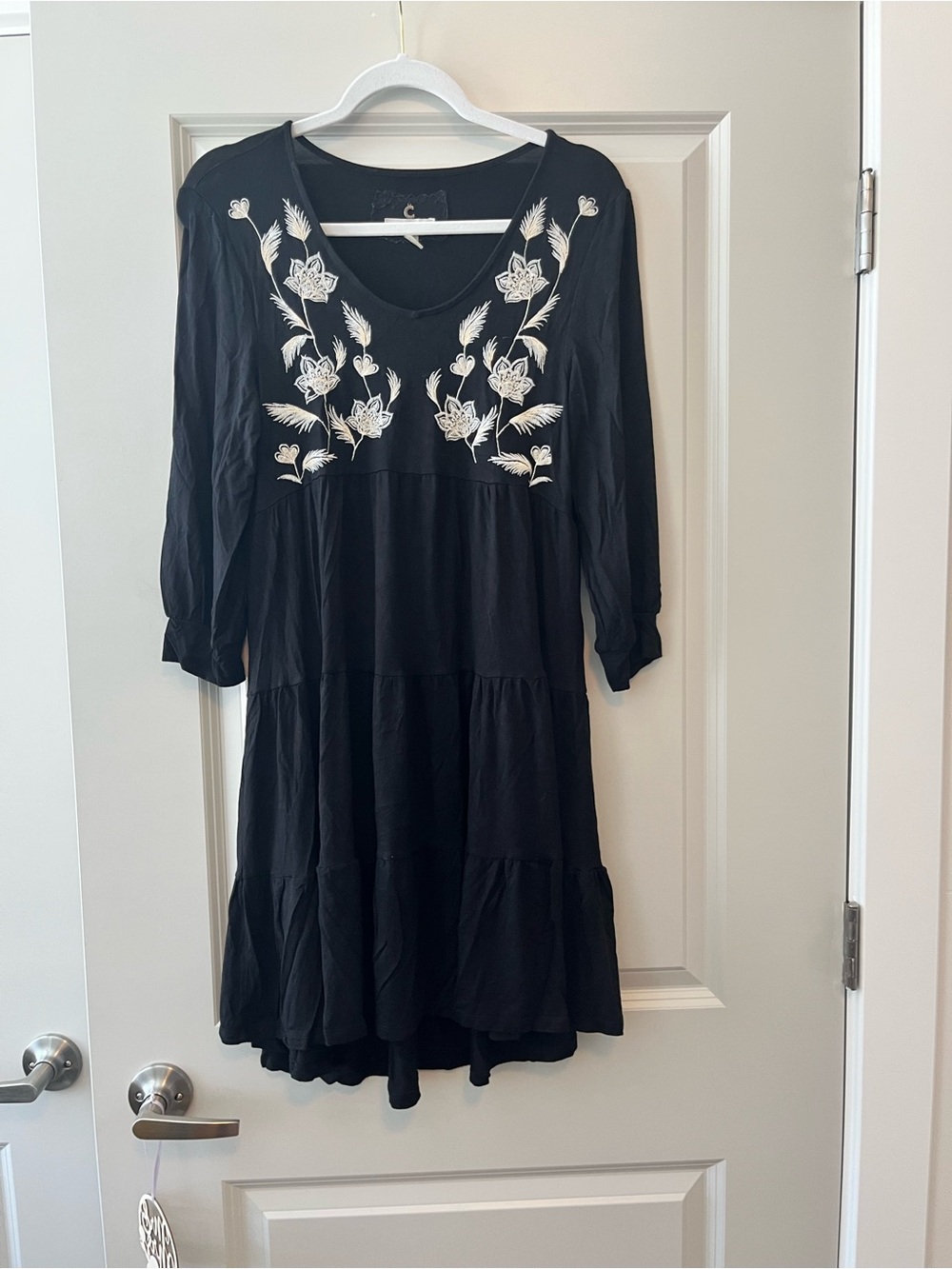 Cupio Black Embroidered Dress Size Small